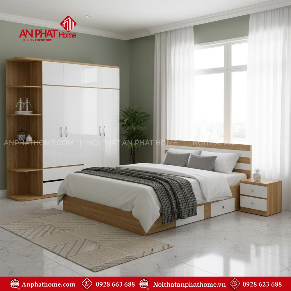 Combo giường tủ quần áo người lớn cho phòng ngủ rộng Combo giường tủ quần áo người lớn cho phòng ngủ rộng