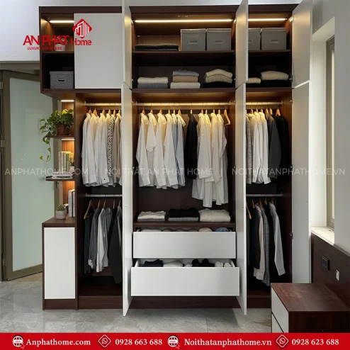 Mẫu tủ quần áo trong phòng ngủ hiện đại