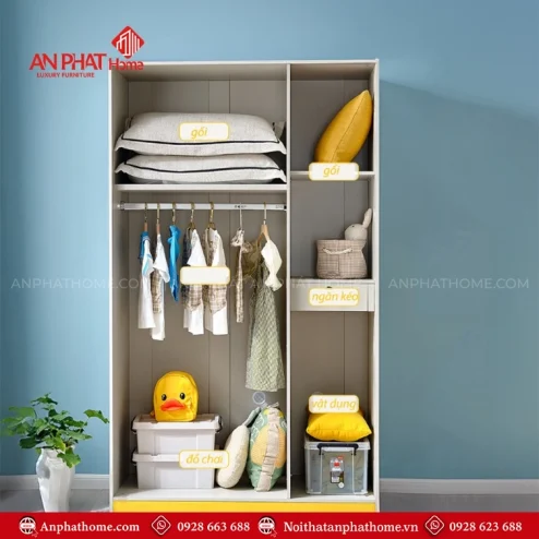 Tủ quần áo trẻ em gỗ công nghiệp