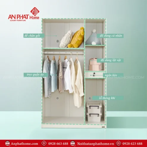 Tủ quần áo trẻ em đóng theo yêu cầu