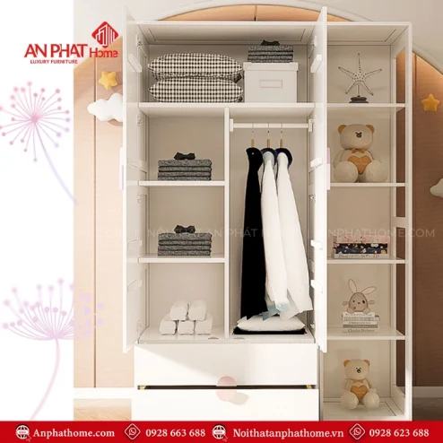Tủ đựng quần áo trẻ em bằng gỗ