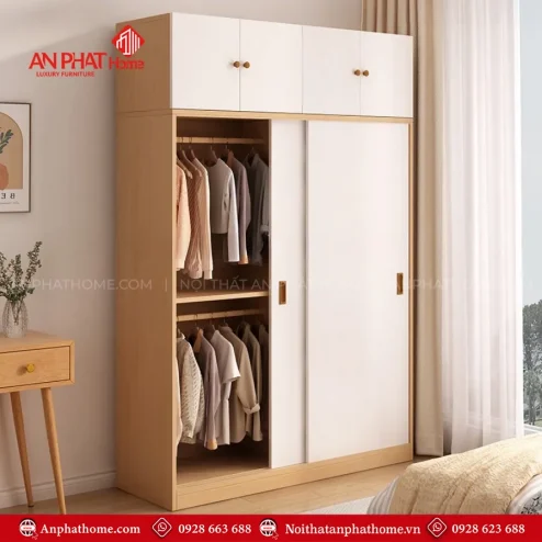 Tủ áo cửa lùa 2 cánh đẹp TA-662