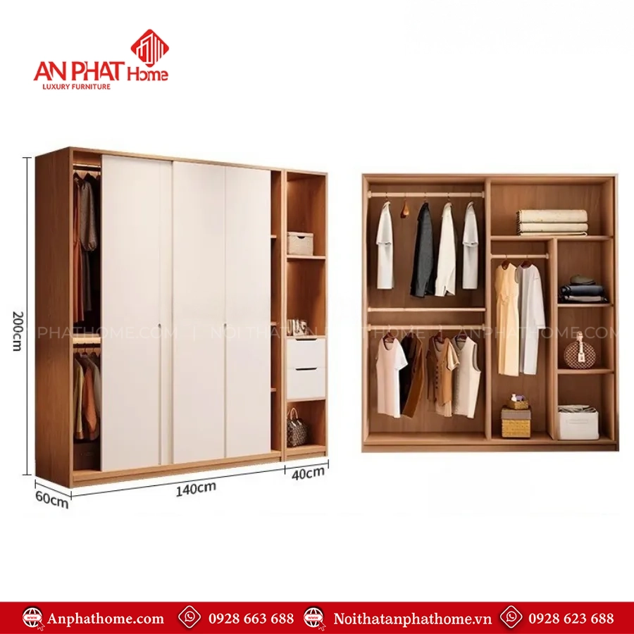 Tủ đựng quần áo cánh lùa đẹp TA-661 19 Tu dung quan ao canh lua dep TA 661 6