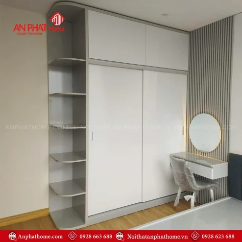 Tủ quần áo cánh lùa gỗ hiện đại