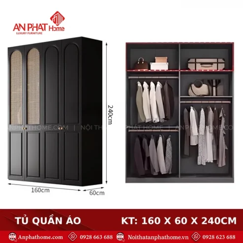 Mẫu tủ quần áo gỗ đẹp hiện đại