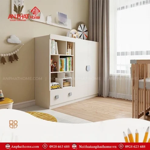 Tủ đựng quần áo trẻ em bằng gỗ