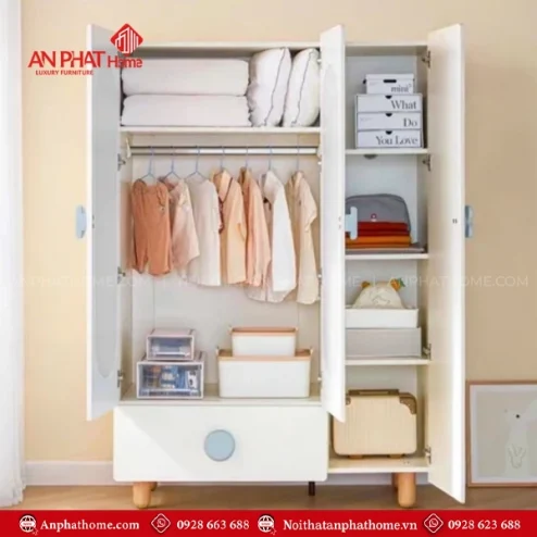 Tủ đựng quần áo trẻ em bằng gỗ