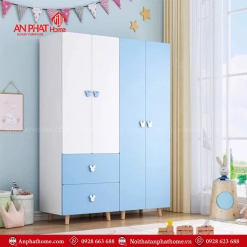 Tủ đựng quần áo trẻ em bằng gỗ