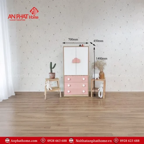 Tủ đựng quần áo trẻ em bằng gỗ