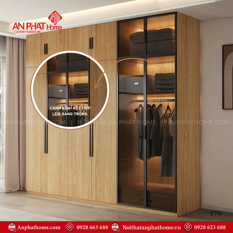 Tủ quần áo cánh kính hiện đại TA-679 11 Tu quan ao canh kinh hien dai TA 679 4