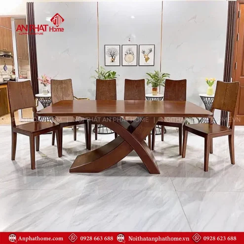 Bàn Ăn Gỗ Sồi 6 Ghế Thiết Kế Hiện Đại BA-2032
