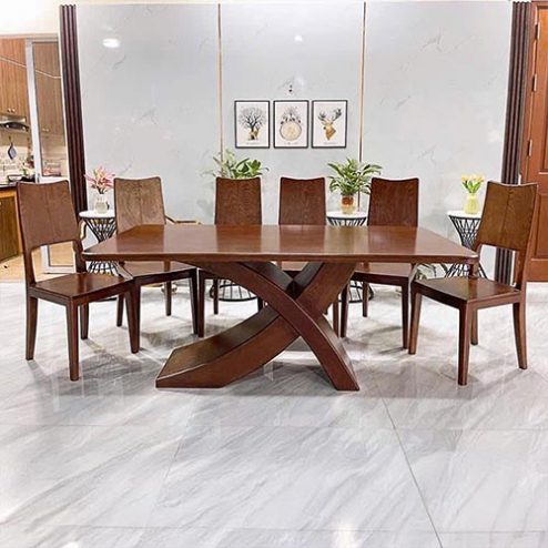 Bàn Ăn Gỗ Sồi 6 Ghế Thiết Kế Hiện Đại BA-2032