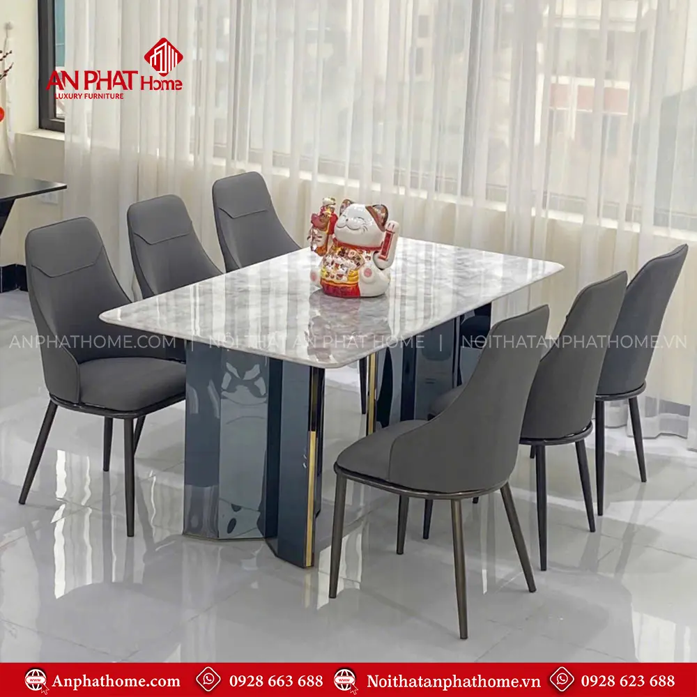 Bàn Ăn Mặt Đá Thạch Anh Ghế Da Cao Cấp Nhập Khẩu Hiện Đại BA-1921 8 Bàn Ăn Mặt Đá Thạch Anh Ghế Da Cao Cấp Nhập Khẩu Hiện Đại BA-1921
