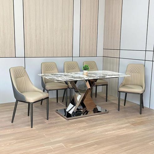 Bàn Ghế Ăn Hiện Đại Mẫu Mặt Đá Cao Cấp Nhập Khẩu BA-2127