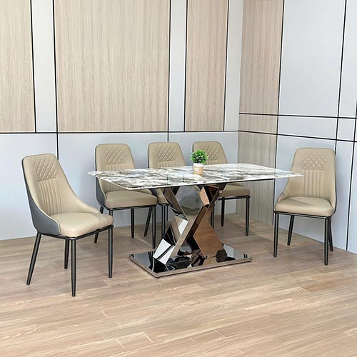 Bàn Ghế Ăn Hiện Đại Mẫu Mặt Đá Cao Cấp Nhập Khẩu BA-2127