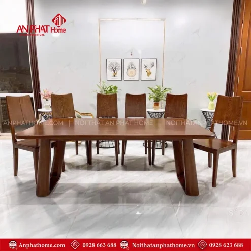 Bộ Bàn Ăn Đẹp 6 Ghế Ăn Gỗ Sồi Hiện Đại BA-2040