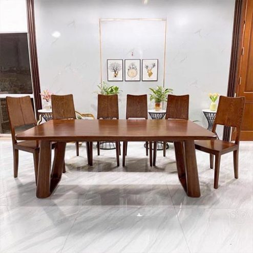 Bộ Bàn Ăn Đẹp 6 Ghế Ăn Gỗ Sồi Hiện Đại BA-2040