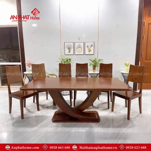 Bộ Bàn Ăn Đẹp Gỗ Sồi 6 Ghế Hiện Đại BA-2036