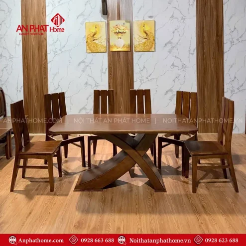 Bộ Bàn Ăn Hiện Đại Gỗ Sồi 6 Ghế BA-2028