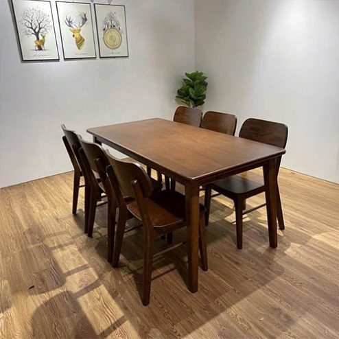 Bộ Bàn Ăn Hiện Đại Gỗ Sồi 6 Ghế BA-2041