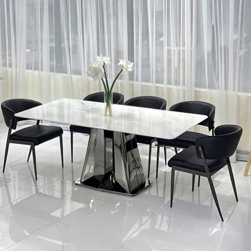 Bộ Bàn Ăn Mặt Đá Cao Cấp 6 Ghế Nhập Khẩu BA-2000