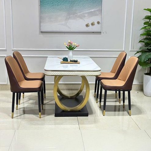 Bộ Bàn Ăn Mặt Đá Sang Trọng Nhập Khẩu Cao Cấp BA-1936