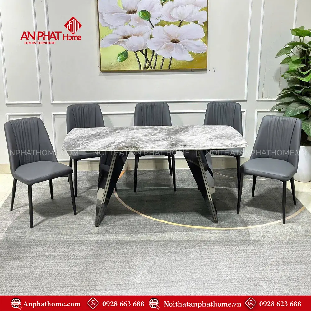Bộ Bàn Ăn Mặt Đá Thạch Anh 6 Ghế Cao Cấp Nhập Khẩu BA-1995 15 Bộ Bàn Ăn Mặt Đá Thạch Anh 6 Ghế Cao Cấp Nhập Khẩu BA-1995
