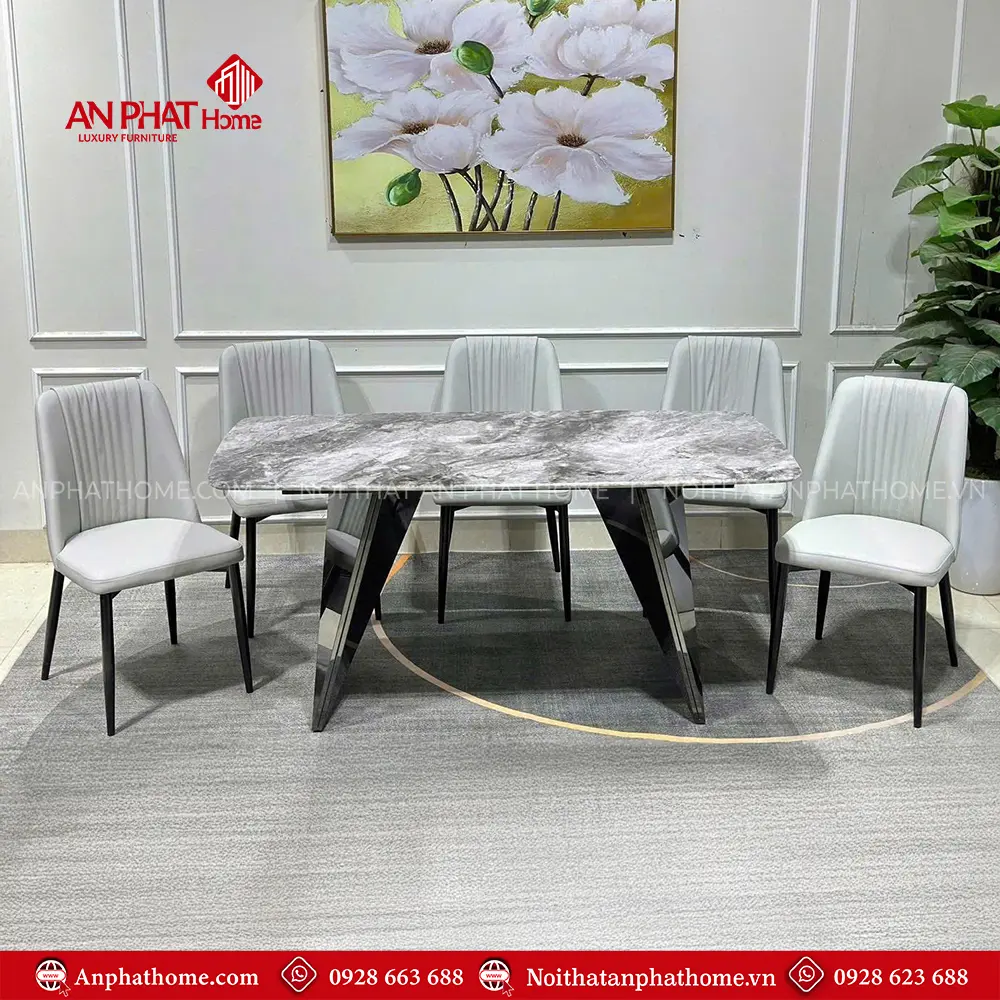 Bộ Bàn Ăn Mặt Đá Thạch Anh 6 Ghế Cao Cấp Nhập Khẩu BA-1995 19 Bộ Bàn Ăn Mặt Đá Thạch Anh 6 Ghế Cao Cấp Nhập Khẩu BA-1995