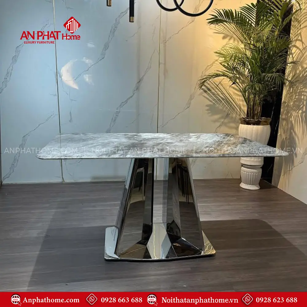 Bộ Bàn Ăn Mặt Đá Thạch Anh 6 Ghế Da Nhập Khẩu BA-1973 14 Bộ Bàn Ăn Mặt Đá Thạch Anh 6 Ghế Da Nhập Khẩu BA-1973