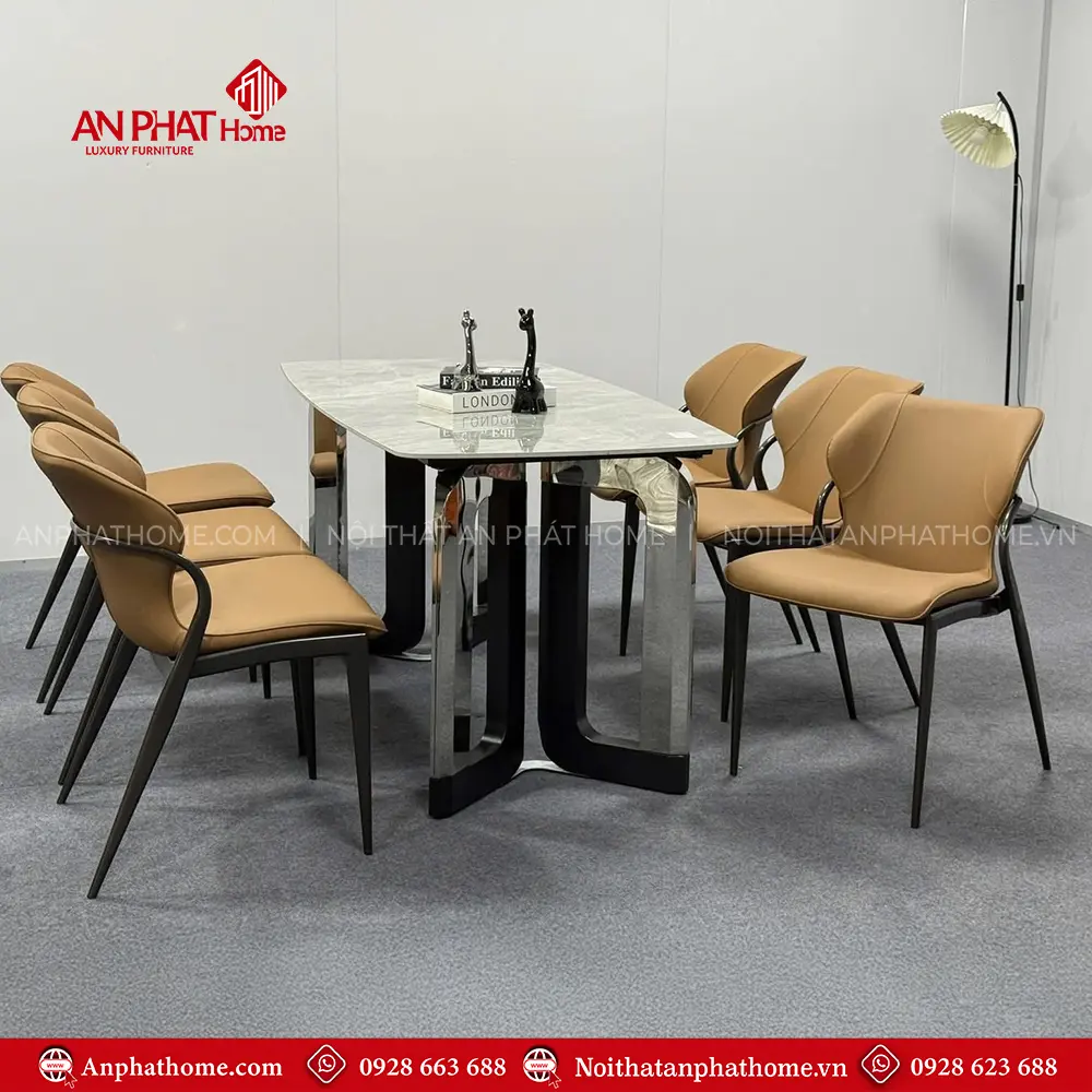 Bộ Bàn Ăn Mặt Đá Thạch Anh 6 Ghế Nhập Khẩu Hiện Đại BA-1960 9 Bộ Bàn Ăn Mặt Đá Thạch Anh 6 Ghế Nhập Khẩu Hiện Đại BA-1960