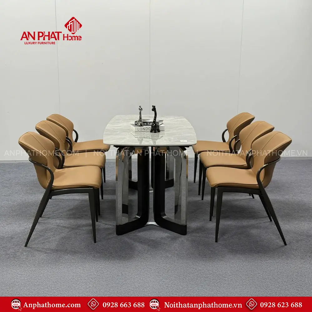 Bộ Bàn Ăn Mặt Đá Thạch Anh 6 Ghế Nhập Khẩu Hiện Đại BA-1960 10 Bộ Bàn Ăn Mặt Đá Thạch Anh 6 Ghế Nhập Khẩu Hiện Đại BA-1960