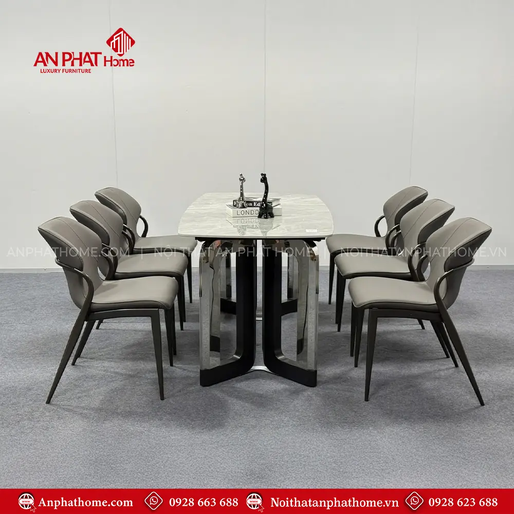Bộ Bàn Ăn Mặt Đá Thạch Anh 6 Ghế Nhập Khẩu Hiện Đại BA-1960 11 Bộ Bàn Ăn Mặt Đá Thạch Anh 6 Ghế Nhập Khẩu Hiện Đại BA-1960
