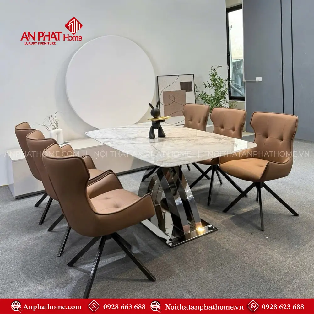 Bộ Bàn Ăn Mặt Đá Thạch Anh Cao Cấp 6 Ghế HIện Đại BA-1984 15 Bộ Bàn Ăn Mặt Đá Thạch Anh Cao Cấp 6 Ghế HIện Đại BA-1984