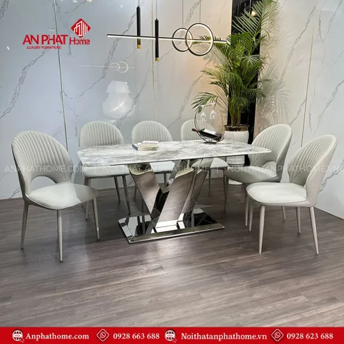 bo ban an nhap khau mat da thach 6 ghe anh khung inox ba 198700003
