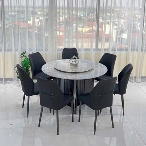 Bộ Bàn Ăn Thông Minh Tròn Mặt Đá Xoay Nhập Khẩu BA-2003
