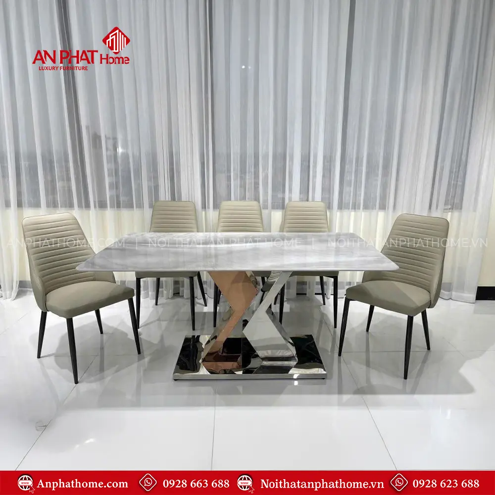 Bộ Bàn Ghế Ăn Hiện Đại Mặt Đá Nhập Khẩu BA-2018 12 Bộ Bàn Ghế Ăn Hiện Đại Mặt Đá Nhập Khẩu BA-2018