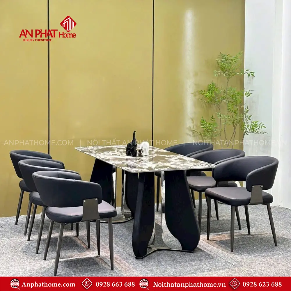 Bộ Bàn Ghế Ăn Mặt Đá Cao Cấp Nhập Khẩu Hiện Đại BA-1940 15 Bộ Bàn Ghế Ăn Mặt Đá Cao Cấp Nhập Khẩu Hiện Đại BA-1940