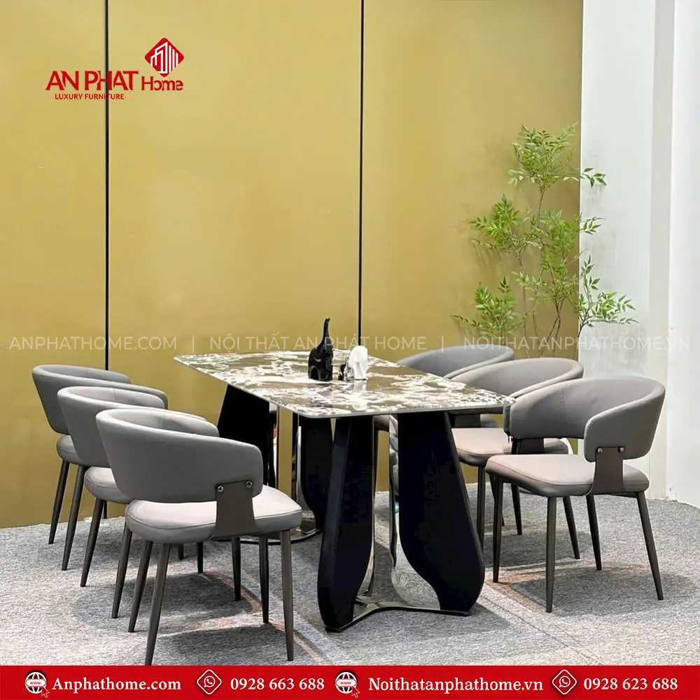 Bộ Bàn Ghế Ăn Mặt Đá Cao Cấp Nhập Khẩu Hiện Đại BA-1940 18 Bộ Bàn Ghế Ăn Mặt Đá Cao Cấp Nhập Khẩu Hiện Đại BA-1940