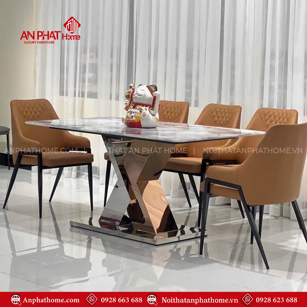 Bộ Bàn Ghế Ăn Mặt Đá Khung Inox Hiện Đại Đẹp BA-1949 14 Bộ Bàn Ghế Ăn Mặt Đá Khung Inox Hiện Đại Đẹp BA-1949