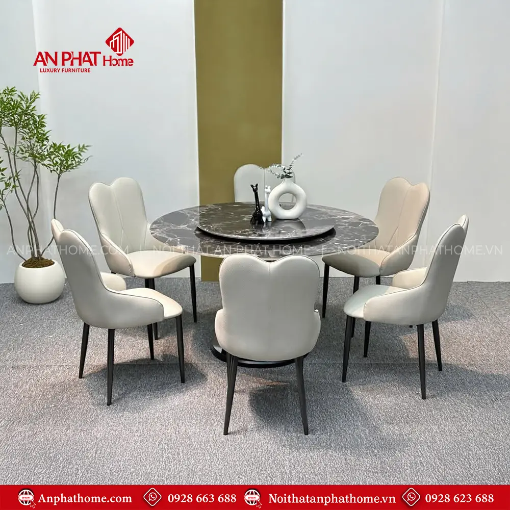 Bộ Bàn Ghế Ăn Mặt Đá Tròn Hiện Đại Nhập Khẩu BA-1941 12 Bộ Bàn Ghế Ăn Mặt Đá Tròn Hiện Đại Nhập Khẩu BA-1941