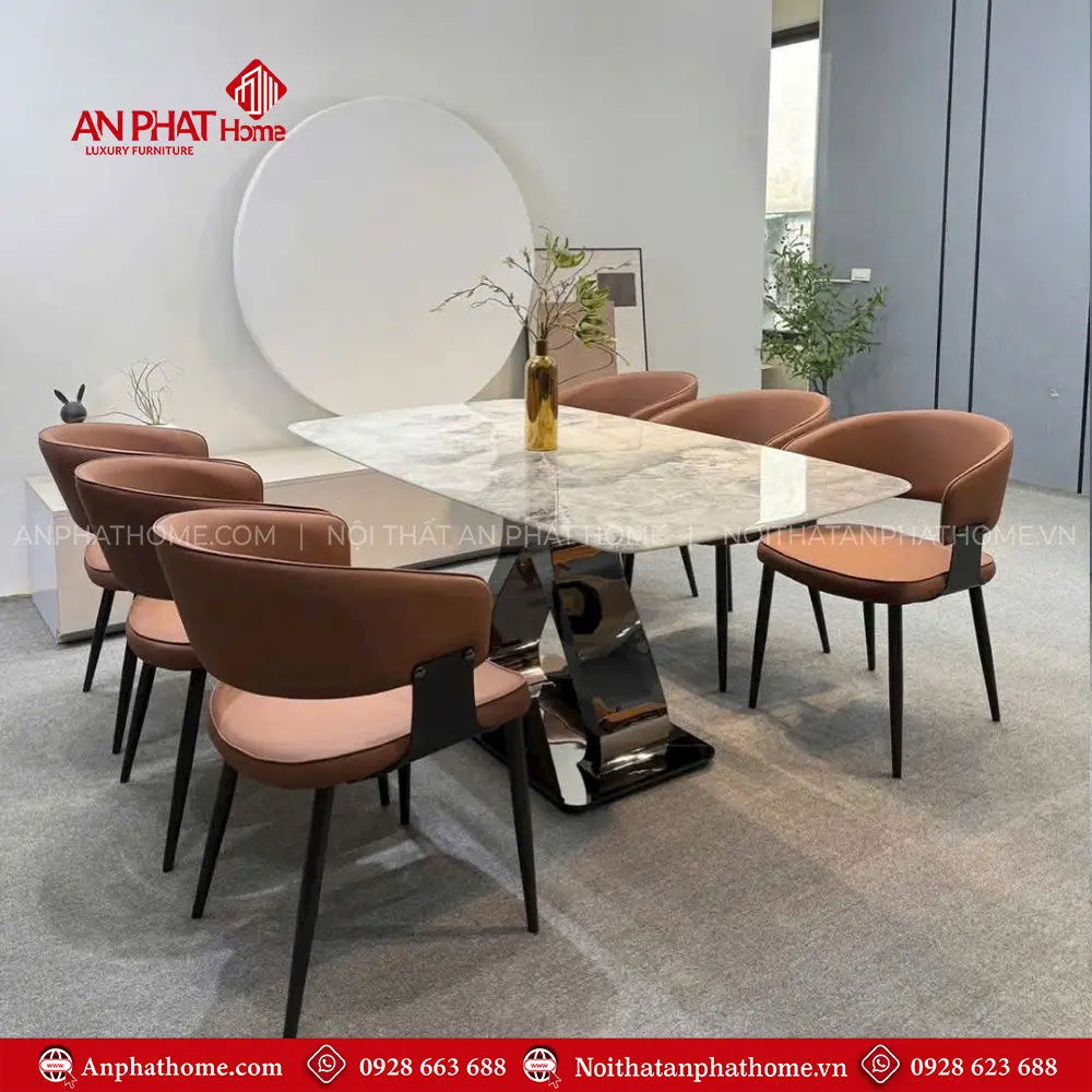 Bộ Bàn Mặt Đá 6 Ghế Nhập Khẩu Hiện Đại BA-1956 14 Bộ Bàn Mặt Đá 6 Ghế Nhập Khẩu Hiện Đại BA-1956