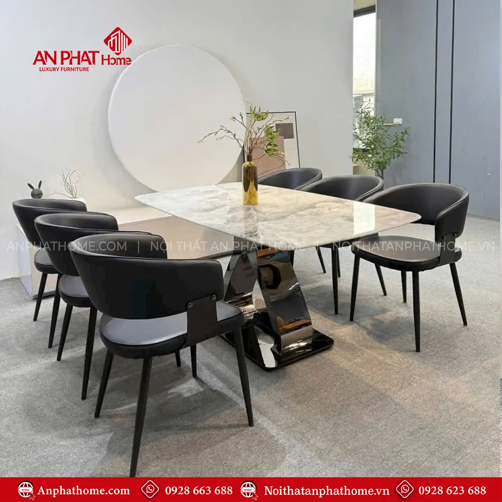 Bộ Bàn Mặt Đá 6 Ghế Nhập Khẩu Hiện Đại BA-1956 13 Bộ Bàn Mặt Đá 6 Ghế Nhập Khẩu Hiện Đại BA-1956