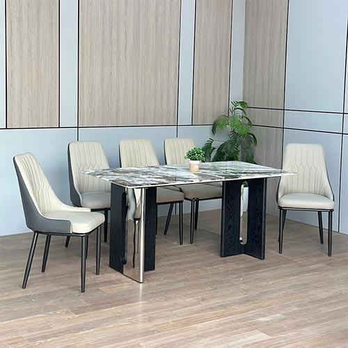 Combo Bàn Ghế Ăn Cao Cấp Mặt Đá Nhập Khẩu BA-2136