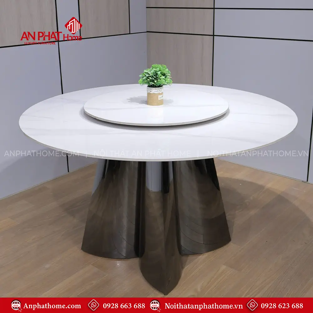 Mẫu Bàn Ăn Tròn Mặt Đá Cao Cấp Nhập Khẩu BA-2128 9 Mẫu Bàn Ăn Tròn Mặt Đá Cao Cấp Nhập Khẩu BA-2128