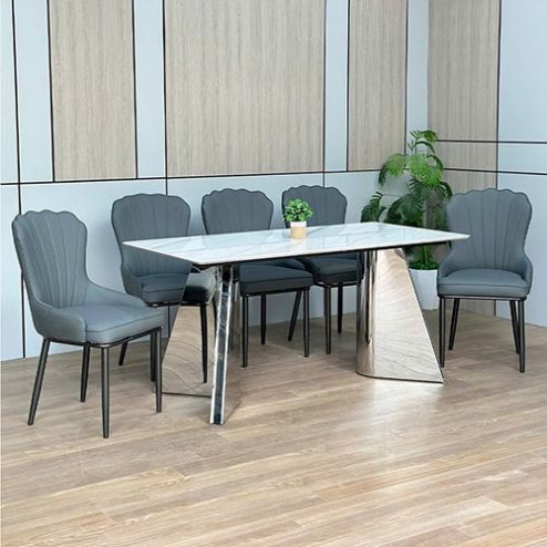 Trọn Bộ Bàn Ăn Nhập Khẩu Mặt Đá Cao Cấp BA-2123