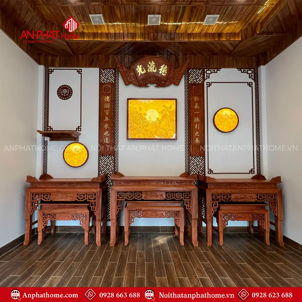 Phòng Thờ Phật Kết Hợp Gia Tiên Nội Ngoại 3 Bàn BT-2414 7 Phòng Thờ Phật Kết Hợp Gia Tiên Nội Ngoại 3 Bàn BT-2414