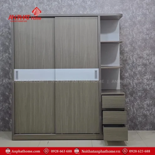 Tủ quần áo 2 buồng đẹp hiện đại