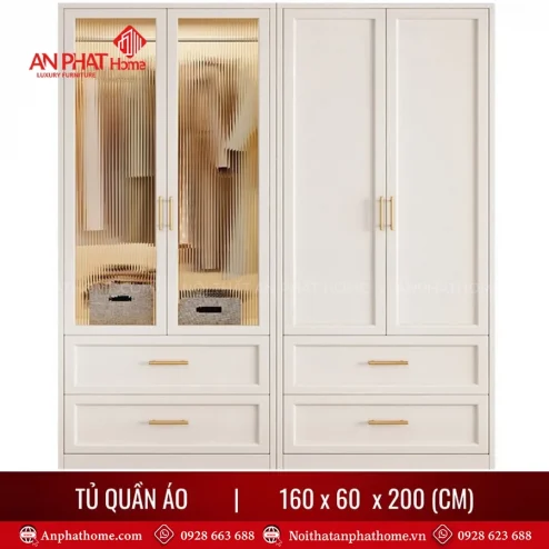 Thiết kế tủ quần áo cánh kính cho người lớn