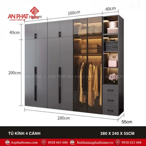 Đóng và thiết kế tủ quần áo thông minh giá rẻ tại Hà Nội, TPHCM và các tỉnh