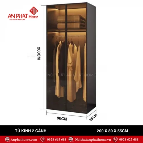 Tu dung quan ao canh kinh hien dai TA 681 11